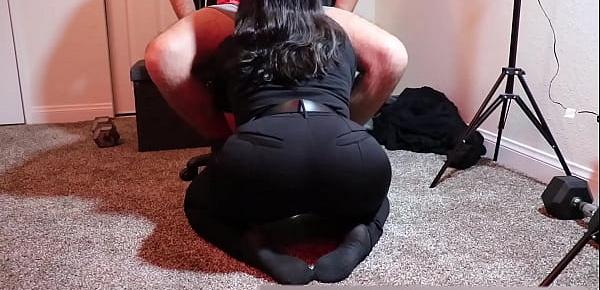  Black Uniform Fetish Blowjob! Ft. PAWG Skin Tight Pants